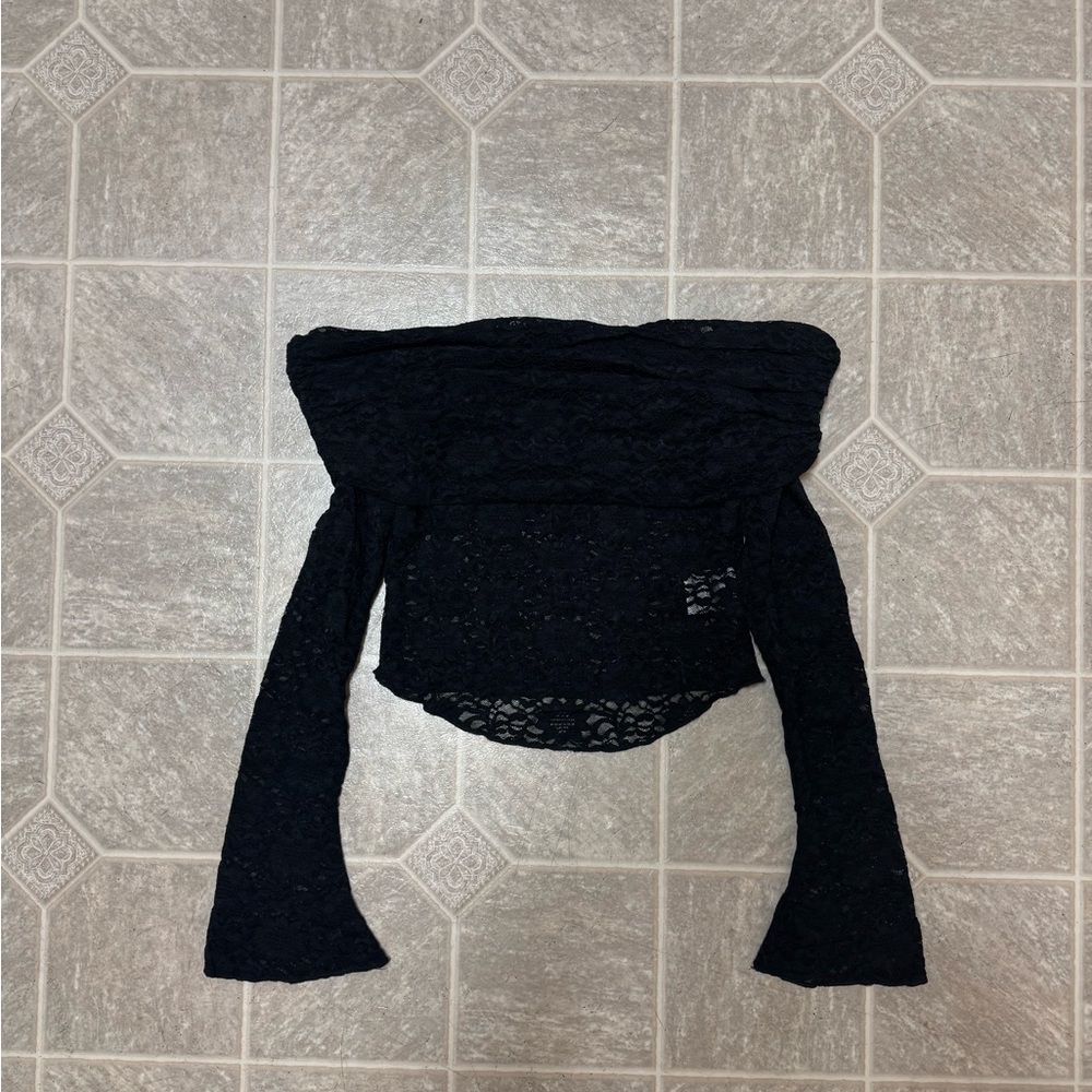 White Fox Boutique Black Lace Blouse